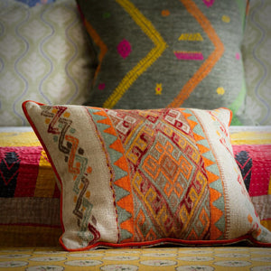   Orange Patterned Square Cushion | Oroa.com