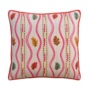   Embroidered Oak Leaves Cushion | Oroa.com
