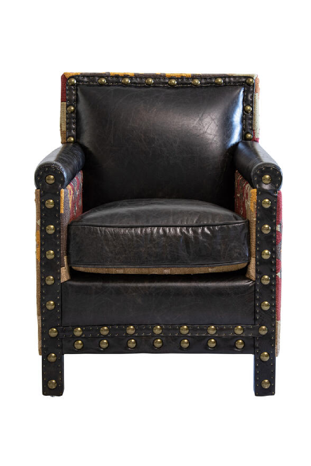 Brown Leather Kilim Chair | Andrew Martin Marlborough | Oroa.com