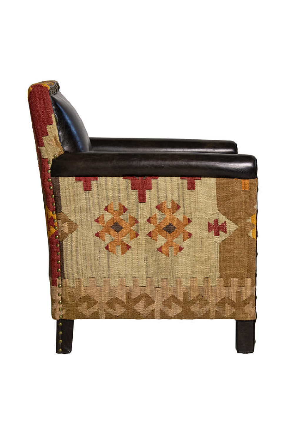 Brown Leather Kilim Chair | Andrew Martin Marlborough | Oroa.com