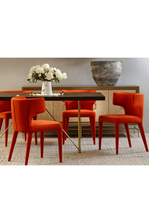 Velvet Mid-Century Dining Chair | Andrew Martin Juno | Oroa.com