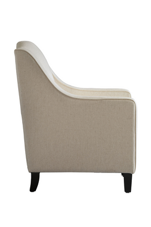 Cream Upholstered Curved Armchair | Andrew Martin Finbar | Oroa.com