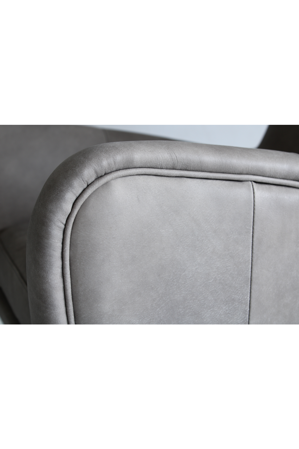 Gray Leather Winged Lounge Chair | Andrew Martin Felix | Oroa.com