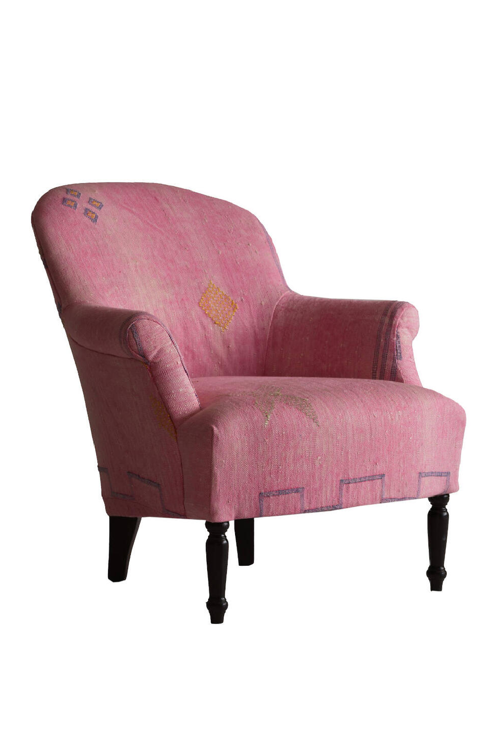 Curved Pink Upholstered Armchair | Andrew Martin Victoria | Oroa.com