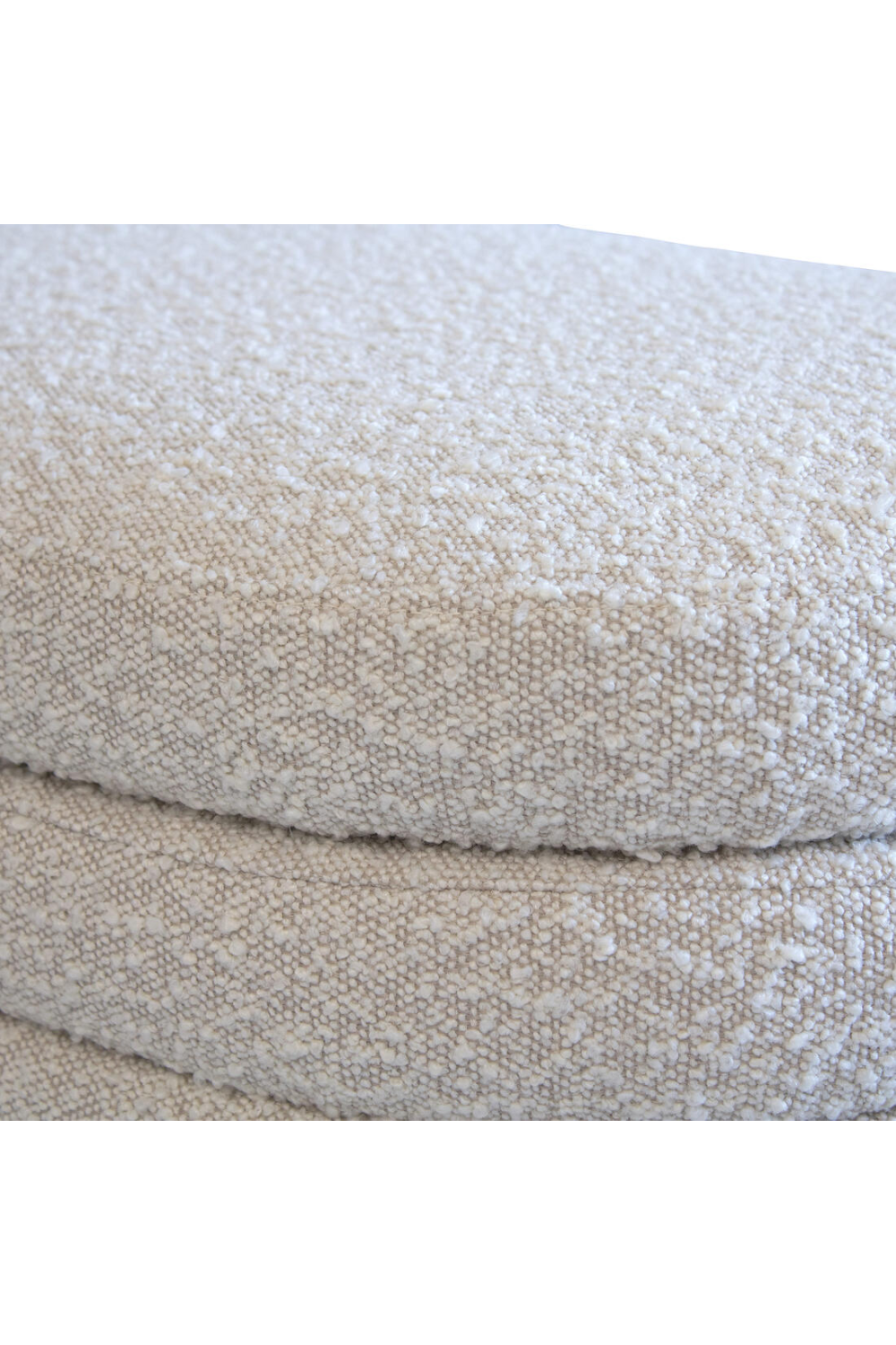 Cream Bouclé Oval Ottoman | Andrew Martin Ofali | Oroa.com