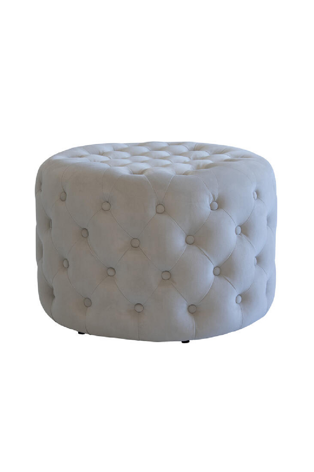 Buttoned Velvet Round Ottoman | Andrew Martin Forte | Oroa.com