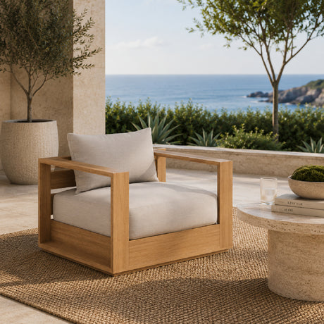   Outdoor Teak Swivel Lounge Chair | Oroa.com