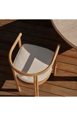 Curved Teak Outdoor Dining Armchair | Andrew Martin Cove | Oroa.com