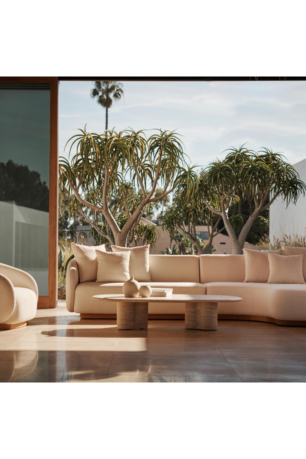 Ivory Outdoor Swivel Chair | Andrew Martin Como | Oroa.com