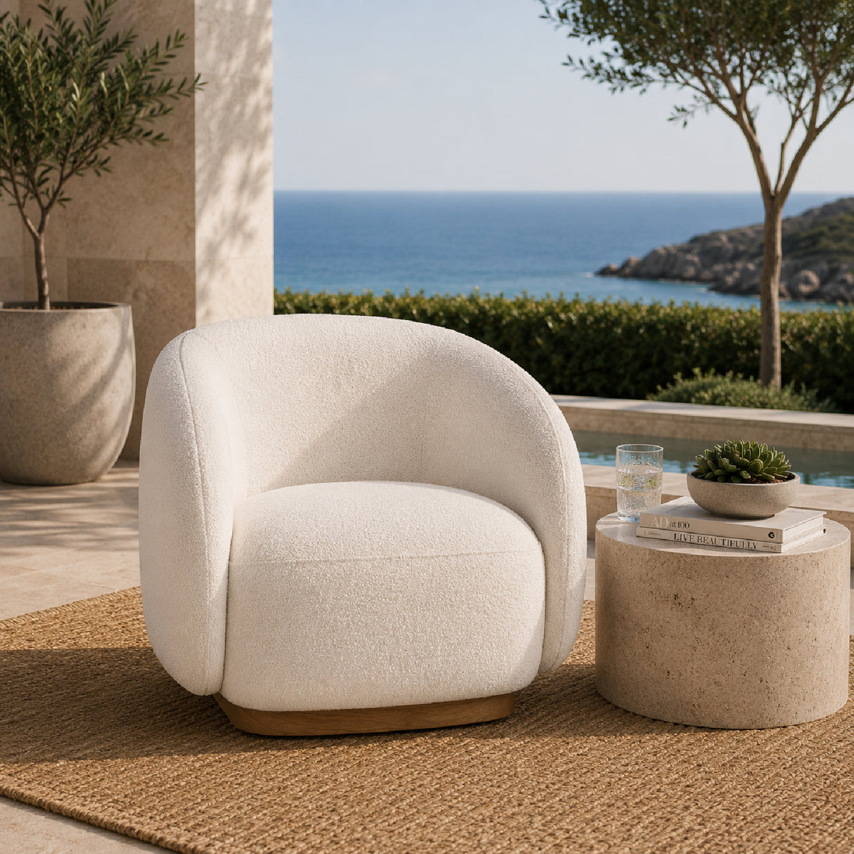   Ivory Outdoor Swivel Chair | Oroa.com