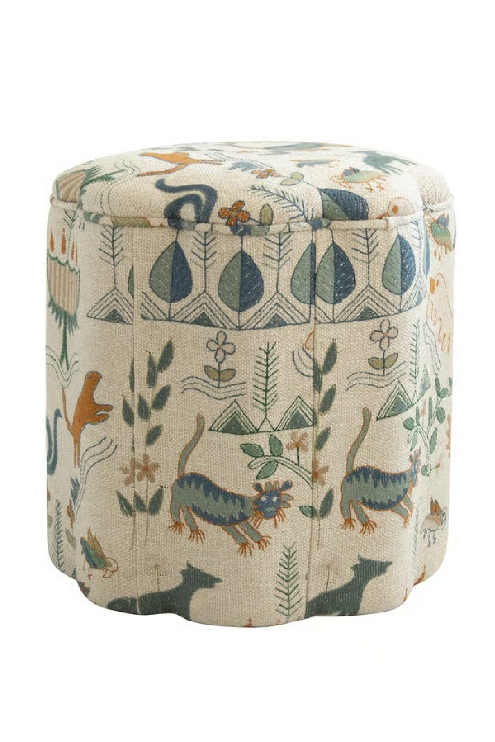 Fabric Upholstered Ottoman | Andrew Martin Daisy | Oroa.com