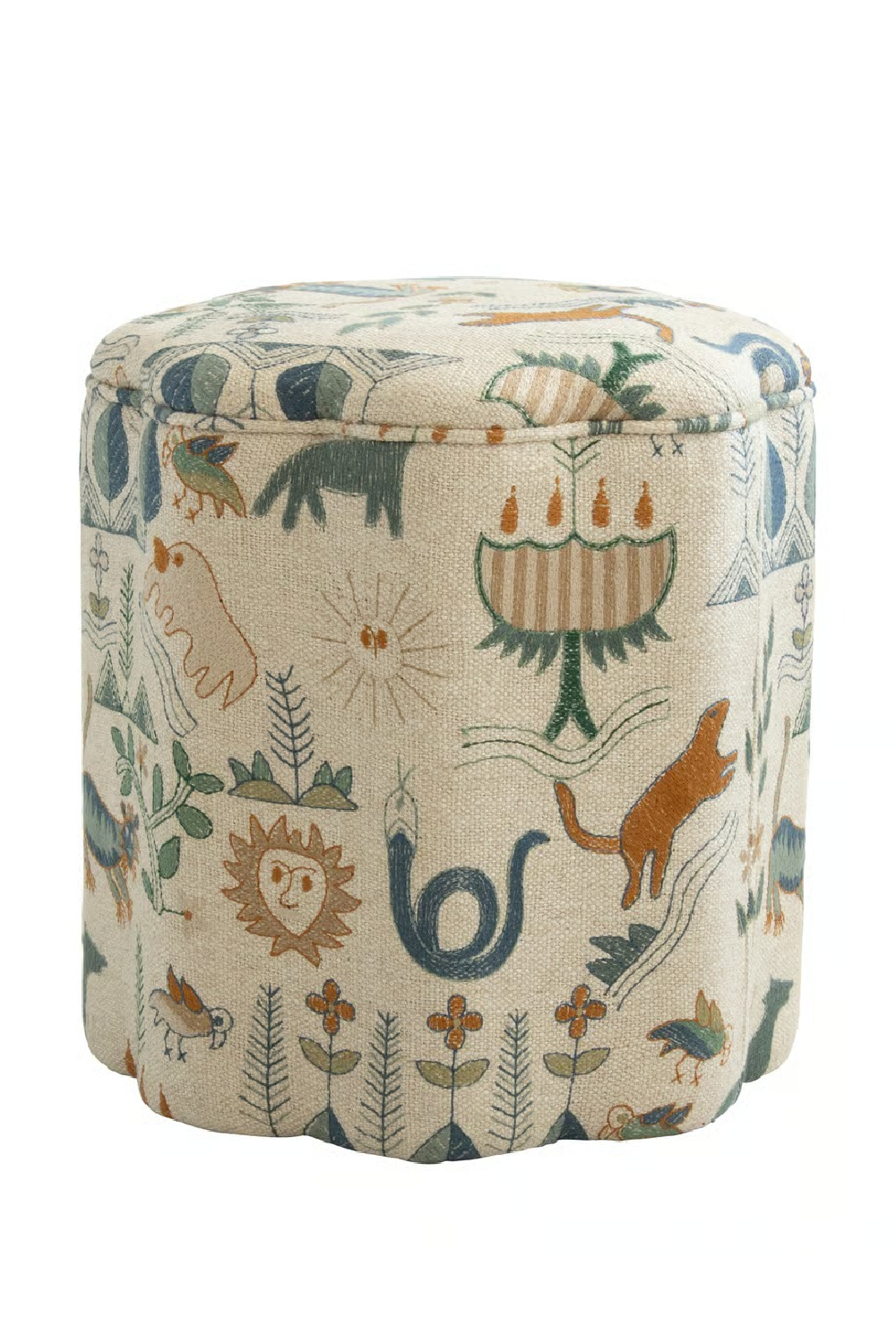 Fabric Upholstered Ottoman | Andrew Martin Daisy | Oroa.com