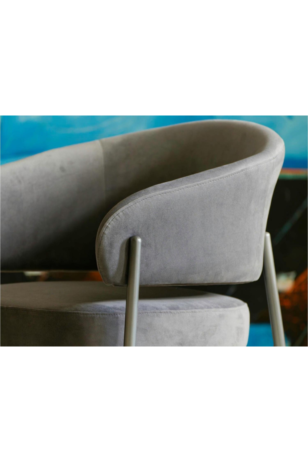 Gray Velvet Dining Chair | Andrew Martin Olori | Oroa.com