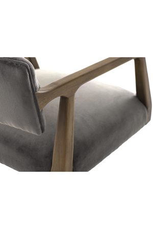 Gray Velvet Swivel Desk Chair | Andrew Martin Theo | Oroa.com