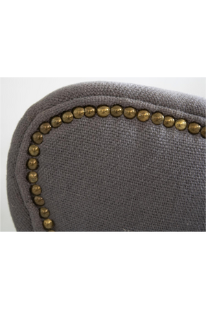 Gray Linen Studded Armchair | Andrew Martin Scholar | Oroa.com