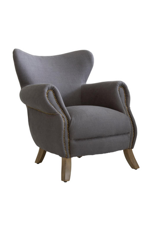 Gray Linen Studded Armchair | Andrew Martin Scholar | Oroa.com