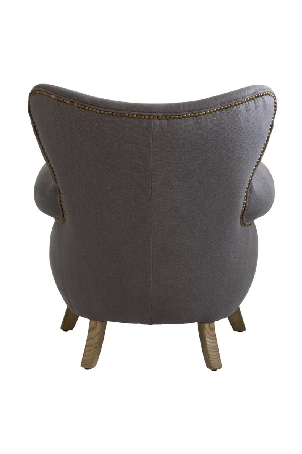 Gray Linen Studded Armchair | Andrew Martin Scholar | Oroa.com