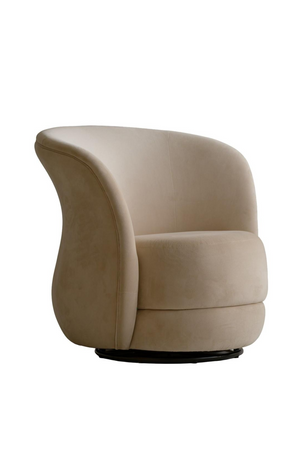 Cream Suede Swivel Armchair | Andrew Martin Mandona | Oroa.com