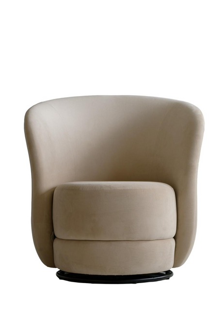 Cream Suede Swivel Armchair | Andrew Martin Mandona | Oroa.com