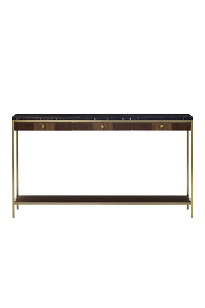Black Marble 3-Drawer Console Table | Andrew Martin Chester | Oroa.com