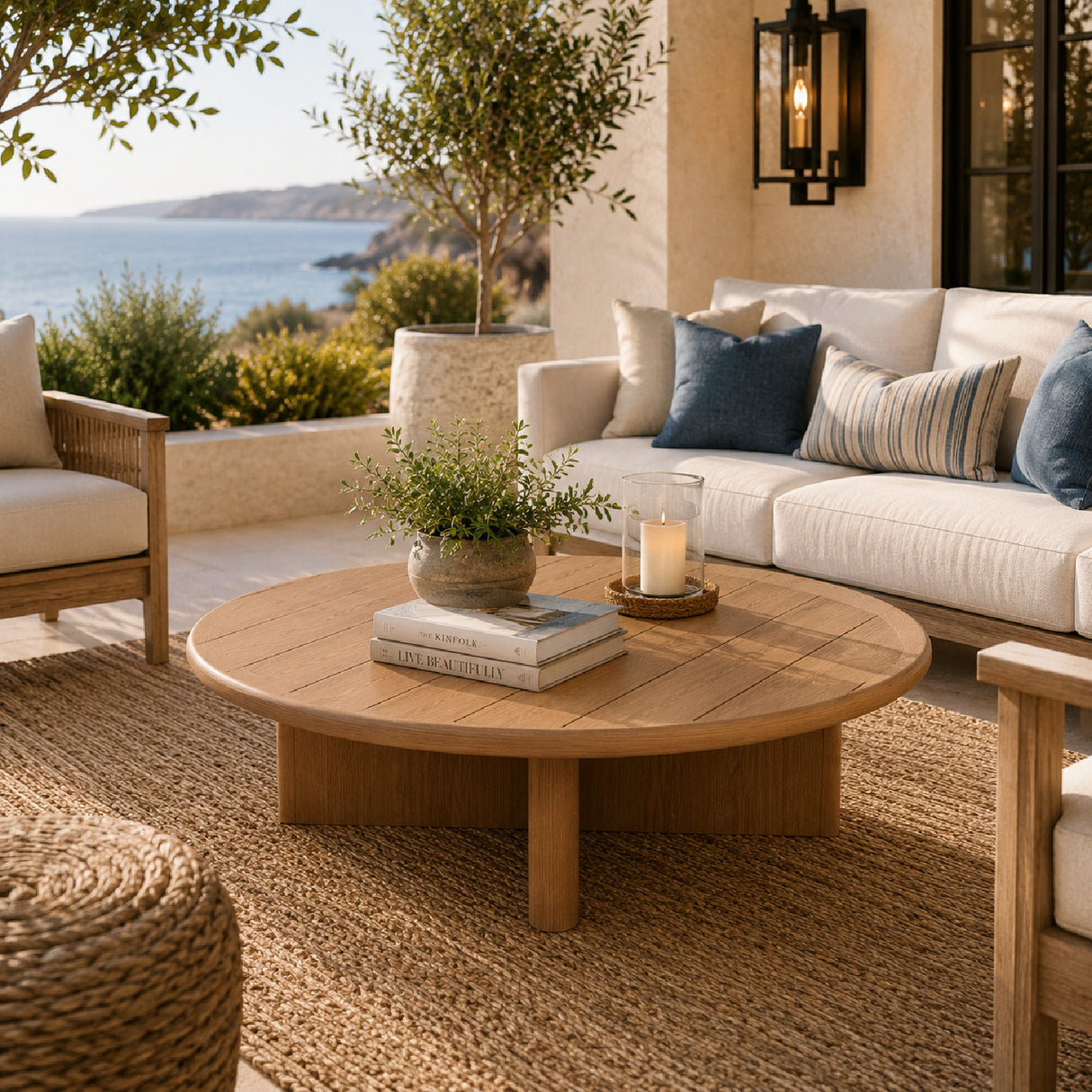   Outdoor Round Teak Coffee Table | Oroa.com