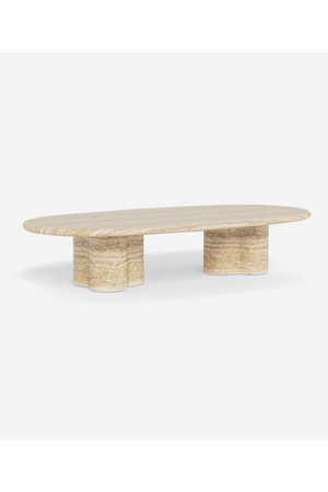 Oval Travertine Outdoor Coffee Table | Andrew Martin Porto | Oroa.com