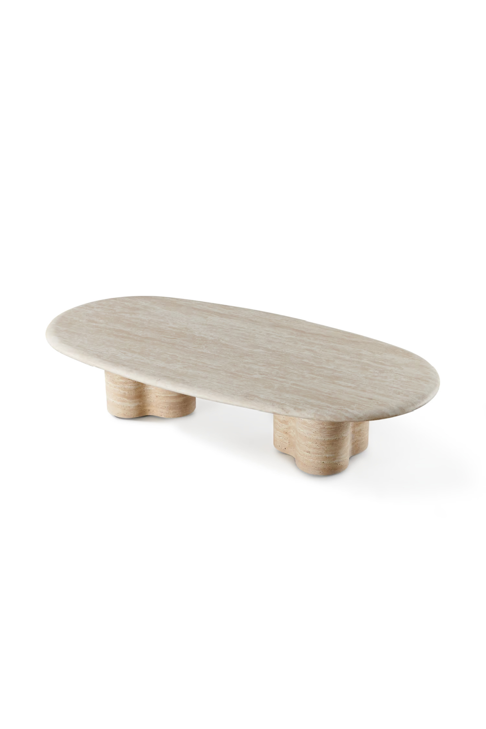 Oval Travertine Outdoor Coffee Table | Andrew Martin Porto | Oroa.com