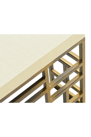 Cream Linen Brass Coffee Table | Andrew Martin Minerva | Oroa.com
