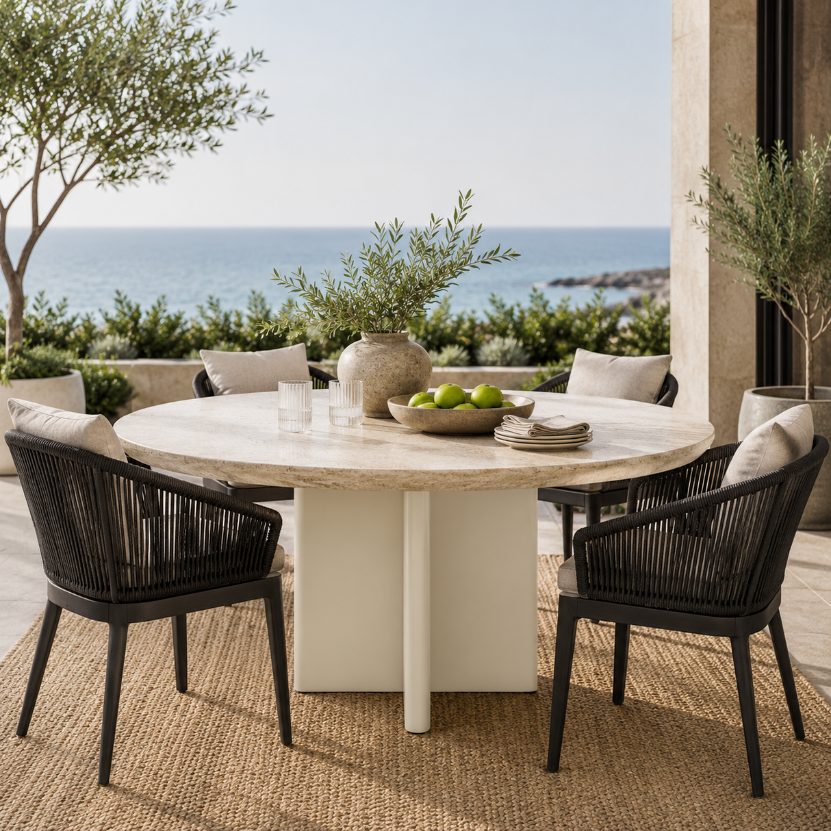   Outdoor Aluminium Round Dining Table | Oroa.com