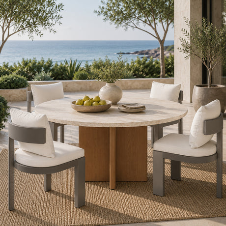  Outdoor Teak Round Dining Table | Oroa.com