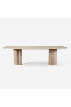 Oval Travertine Outdoor Dining Table | Andrew Martin Porto | Oroa.com