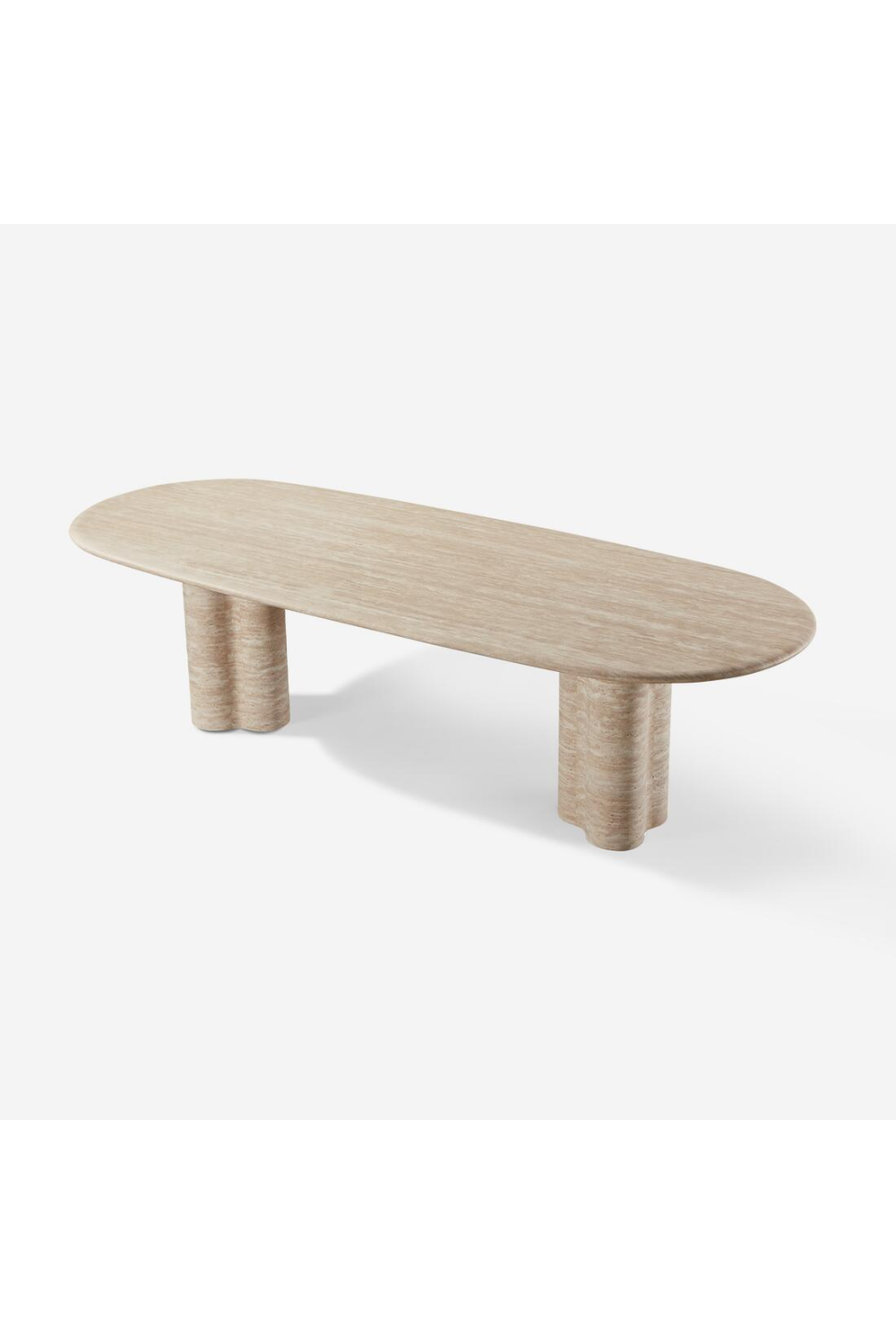 Oval Travertine Outdoor Dining Table | Andrew Martin Porto | Oroa.com
