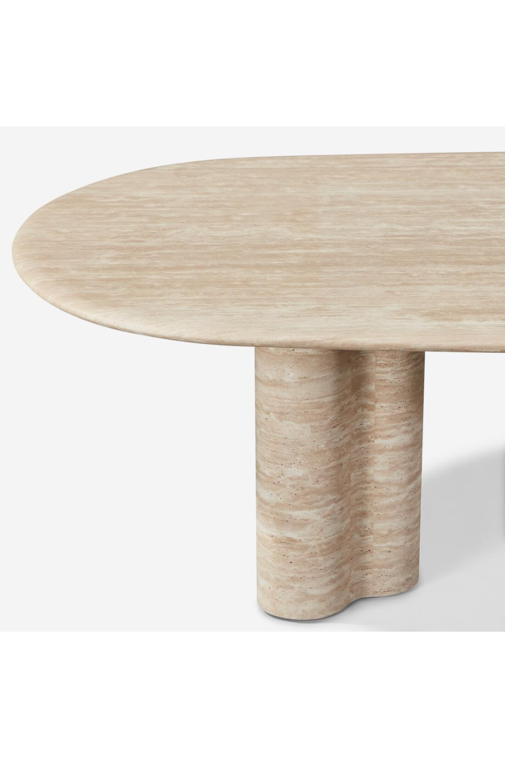 Oval Travertine Outdoor Dining Table | Andrew Martin Porto | Oroa.com