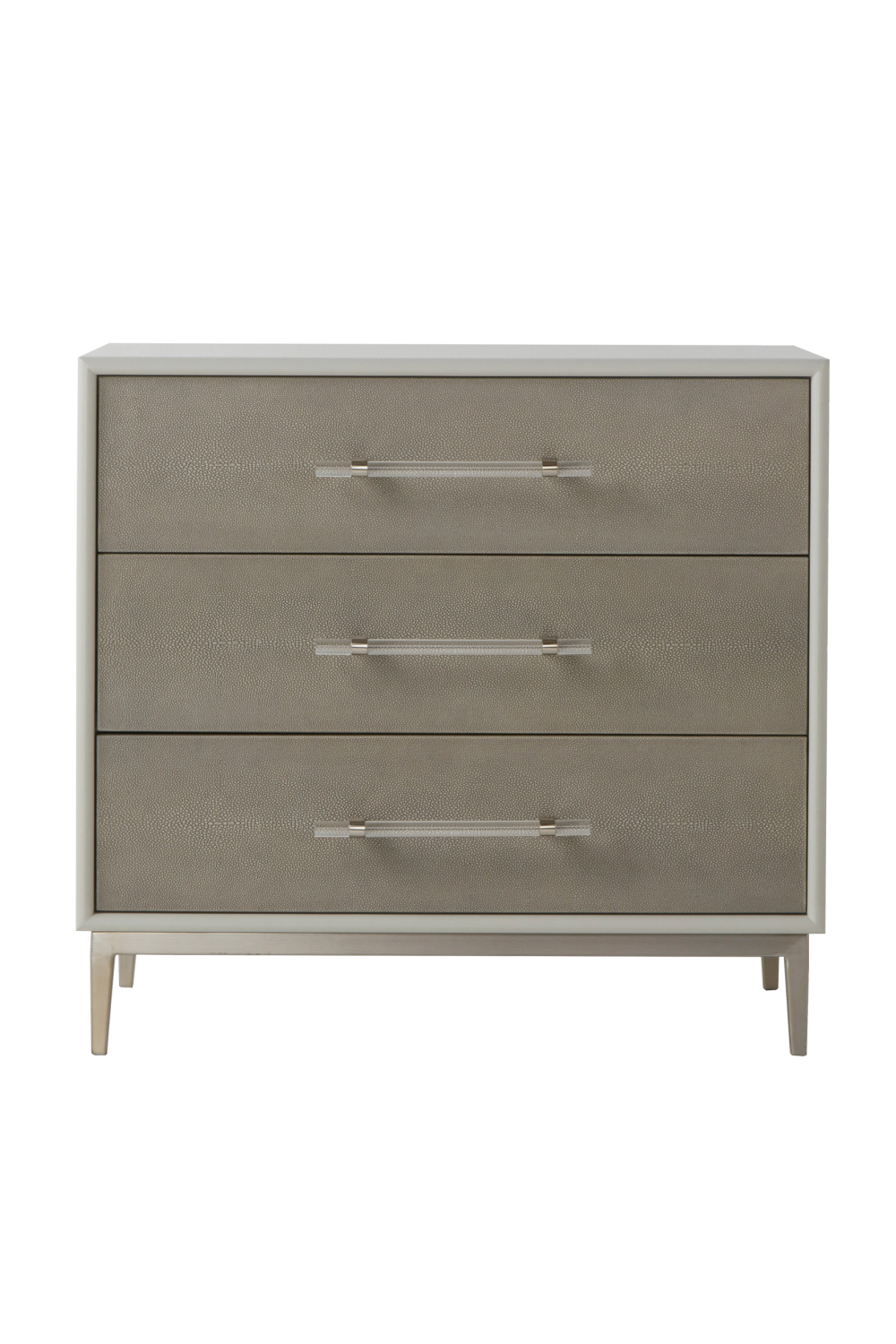 Gray Shagreen Three Drawer Nightstand | Andrew Martin Alice | OROA.com