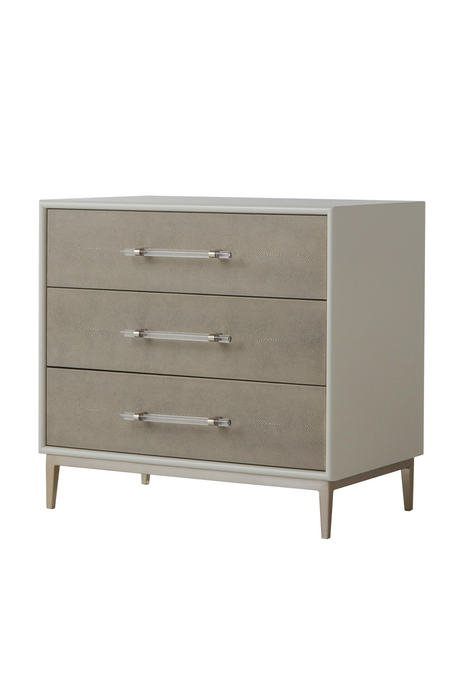 Gray Shagreen Three Drawer Nightstand | Andrew Martin Alice | OROA.com