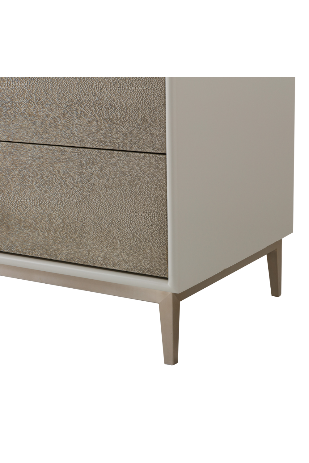 Gray Shagreen Three Drawer Nightstand | Andrew Martin Alice | OROA.com