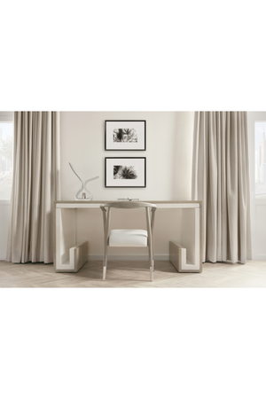 White Leather Upholstered Skandi Dining Chair | Andrew Martin Soho | Oroa.com