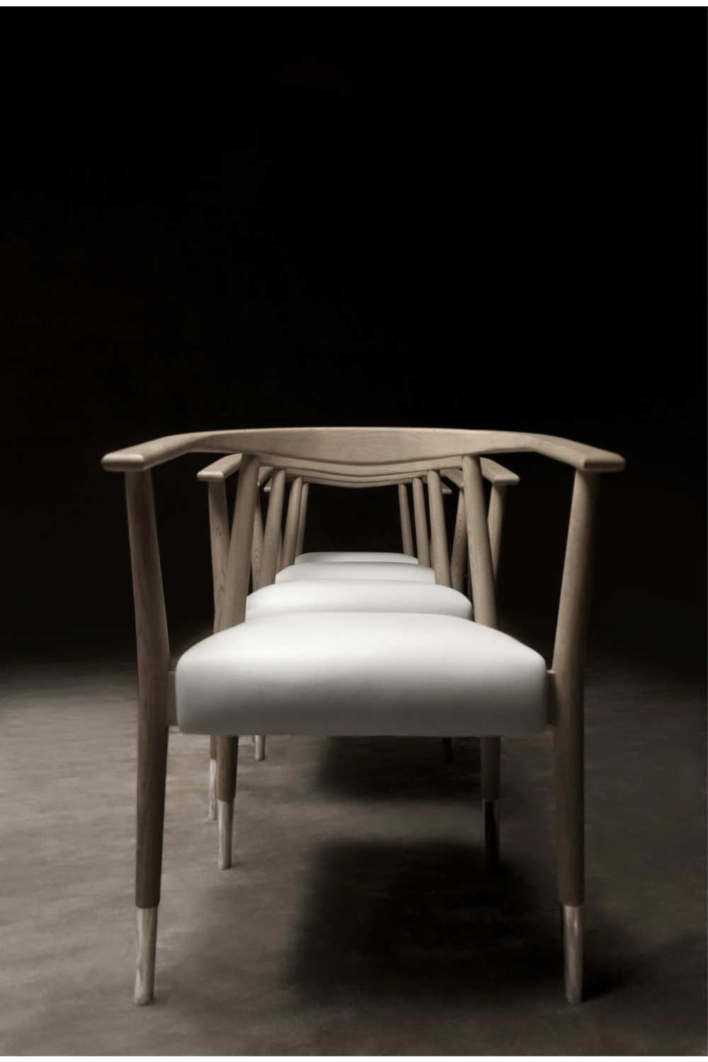 White Leather Upholstered Skandi Dining Chair | Andrew Martin Soho | Oroa.com