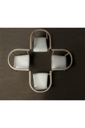 White Leather Upholstered Skandi Dining Chair | Andrew Martin Soho | Oroa.com