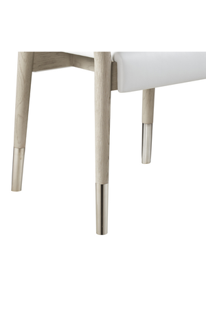 White Leather Upholstered Skandi Dining Chair | Andrew Martin Soho | Oroa.com