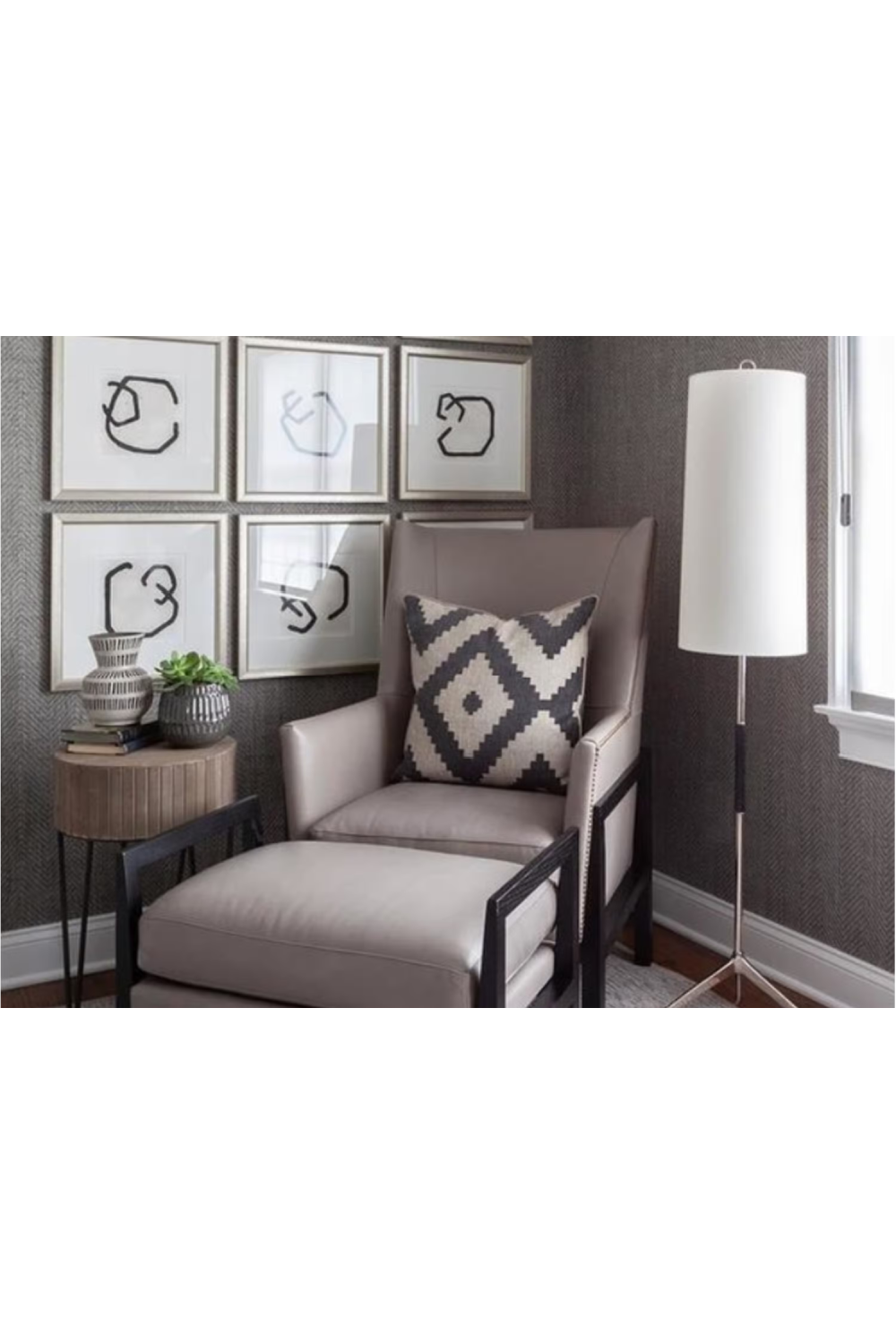 Elongated Linen Shade Floor Lamp | Andrew Martin Frankfort | Oroa.com