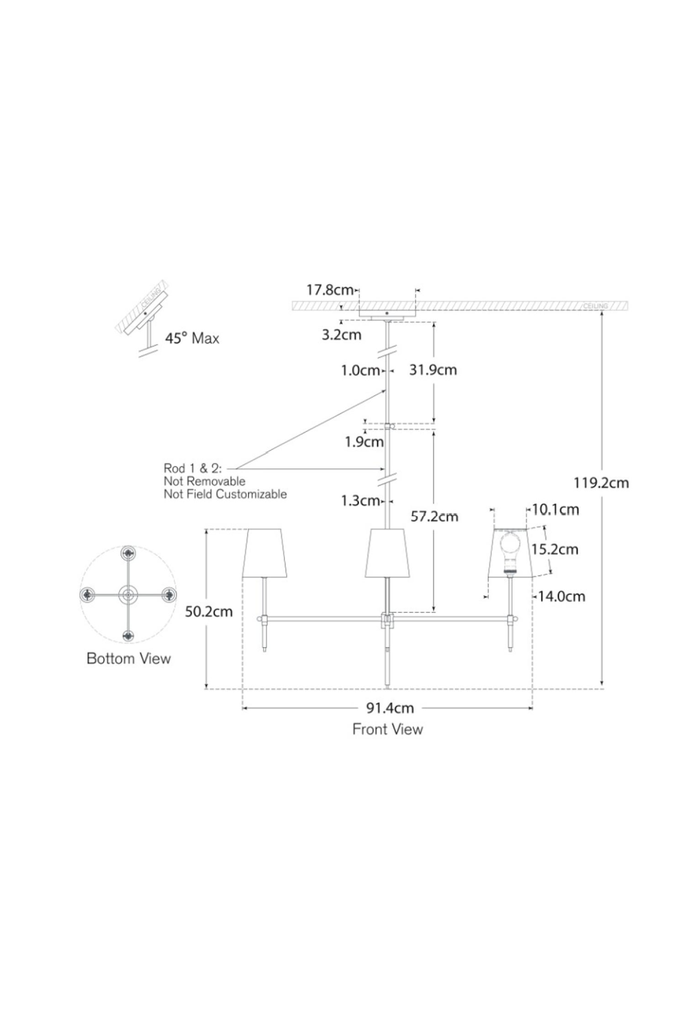 Linen Shades Linear Chandelier | Andrew Martin Bryant | Oroa.com
