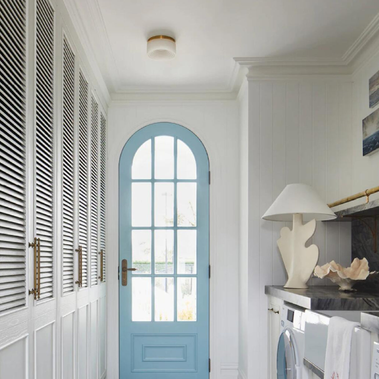   Inverted Round Alabaster Ceiling Lamp | Oroa.com