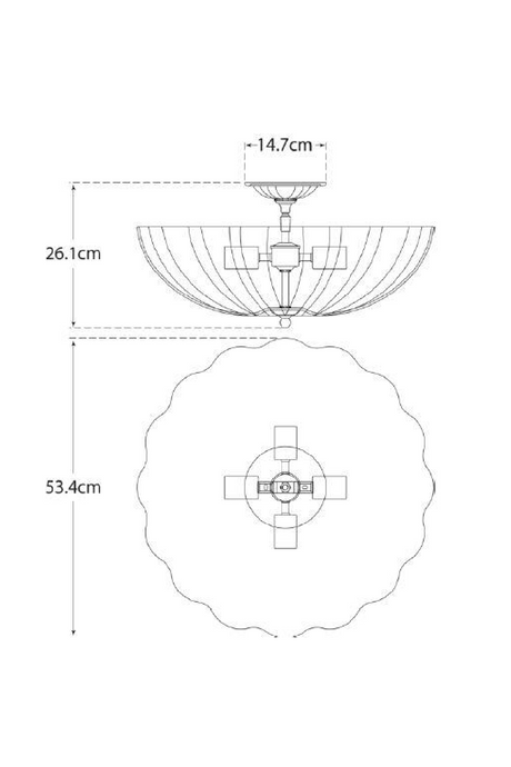 Scalloped Glass Bowl Ceiling Lamp | Andrew Martin Rosehill | Oroa.com