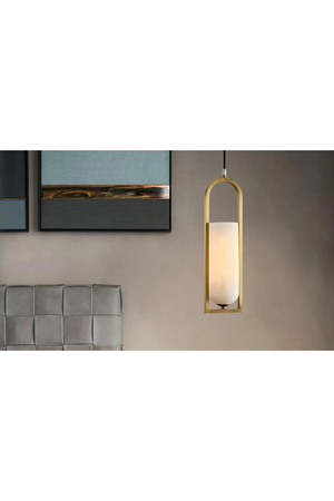 Elongated Alabaster Pendant Lamp | Andrew Martin Melange | Oroa.com