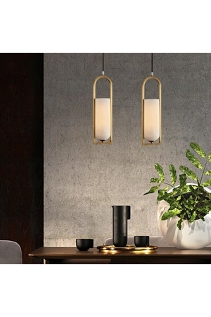 Elongated Alabaster Pendant Lamp | Andrew Martin Melange | Oroa.com