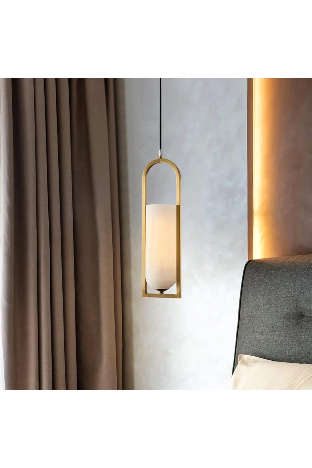 Elongated Alabaster Pendant Lamp | Andrew Martin Melange | Oroa.com