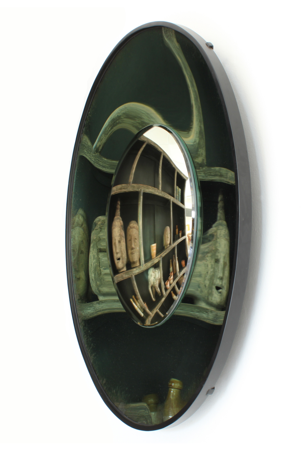 Aged Green Round Concave Mirror | Andrew Martin Hampstead | Oroa.com