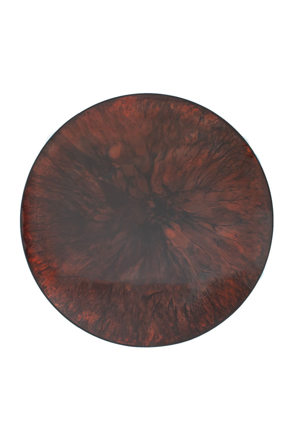 Aged Red Round Convex Mirror | Andrew Martin Aldgate | Oroa.com