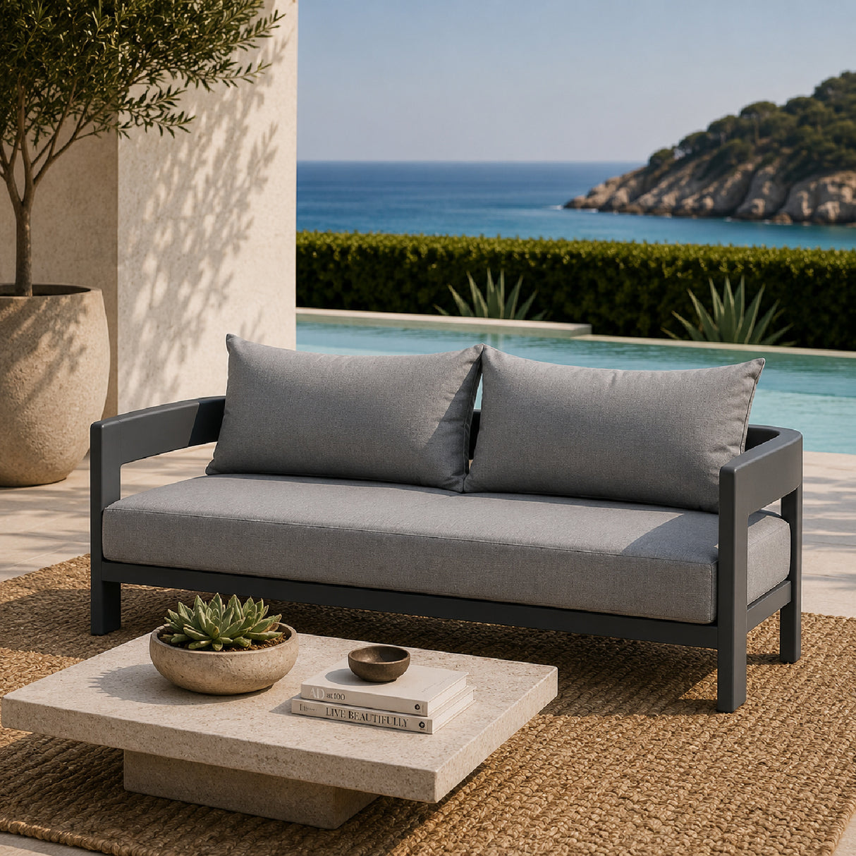   Sculptural Modern Outdoor Sofa | Oroa.com